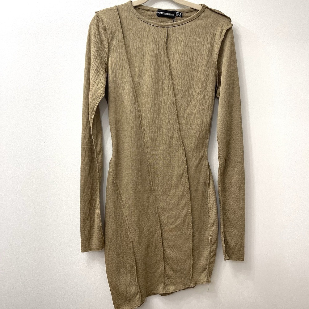 Pretty Little Thing Women's Long Sleeve Bodycon Dress Size 0 New With Tag - Picture 4 of 7